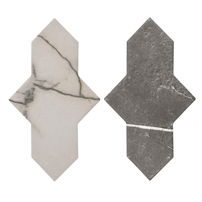 Istanbul Shield Checker 4-3/4 In. X 8-1/4 In. Porcelain Floor And Wall Tile Kit
