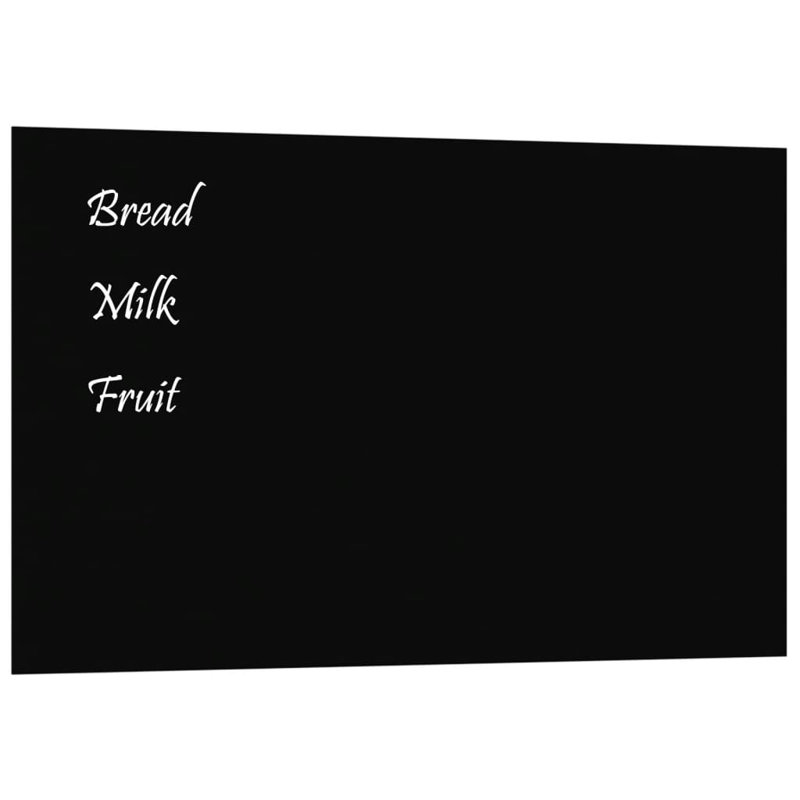 Kitwana Wall Mounted Glass Board, Black, 50cm H x 80cm W x 0.4cm D