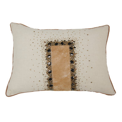 Ensemble de 2 housses de coussin en cuir brodé à la main Hairon