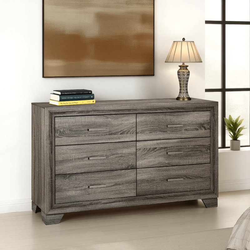 Commode 6 tiroirs Asala Chêne brun