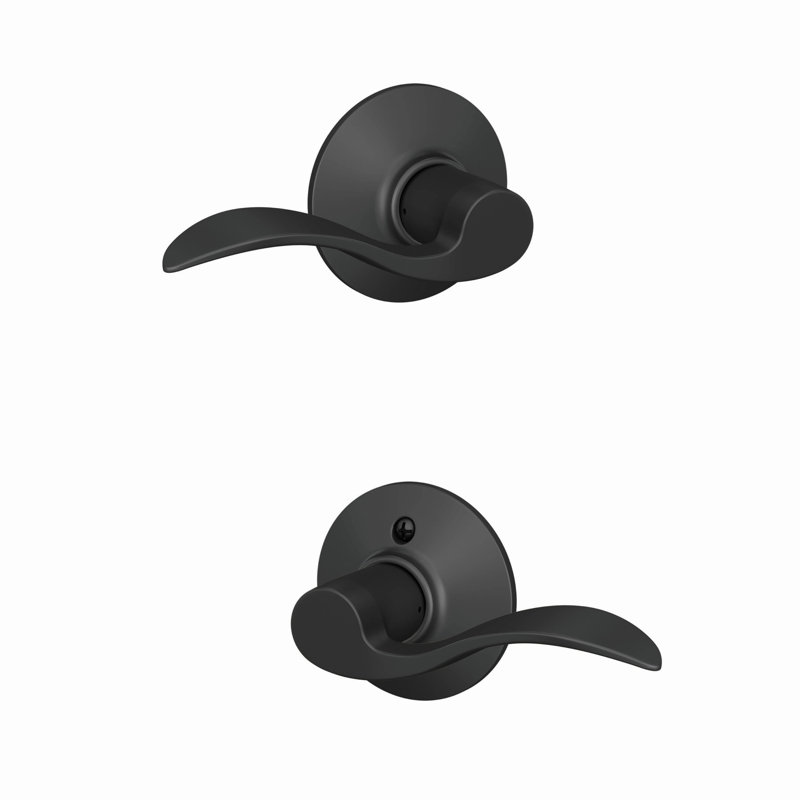 Accent Lever Hall and Closet Lock, Matte Black