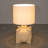 Grey Ceramic Table Lamp with Crossed Base and Linen Shade
