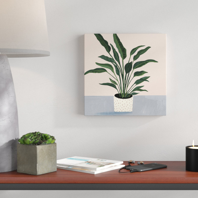 «Houseplant IV», peinture sur toile tendue, H 12 po x l 12 po