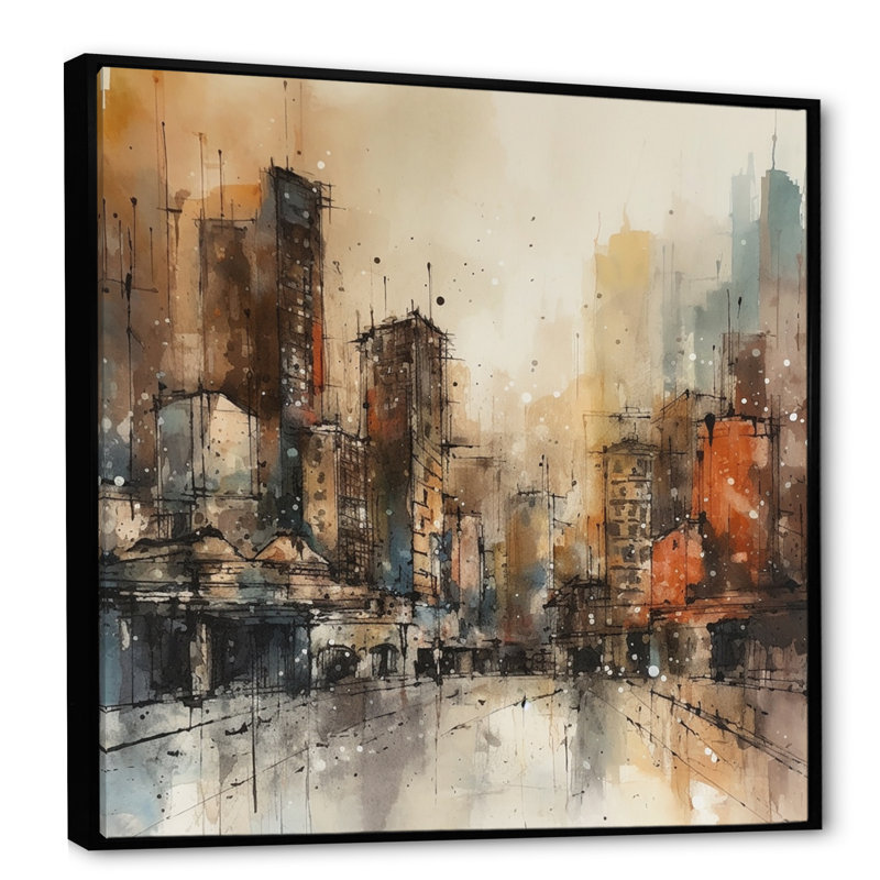 «Brown and Orange Artistic Tributes To The Art Deco», reproduction sur toile encadrée, H 16 po x l 16 po x P 1 po