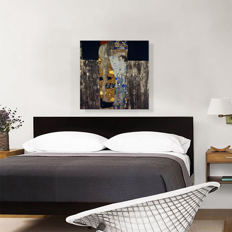 «The Three Ages of Woman 1905» par Gustav Klimt, reproduction d'art sur toile tendue, H 26 po x l 26 po x P 0,75 po