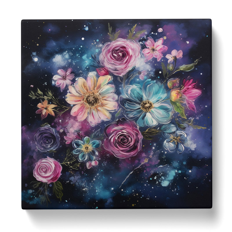Galaxy Floral No.4 - Wrapped Canvas, 50cm H x 50cm W x 3cm D