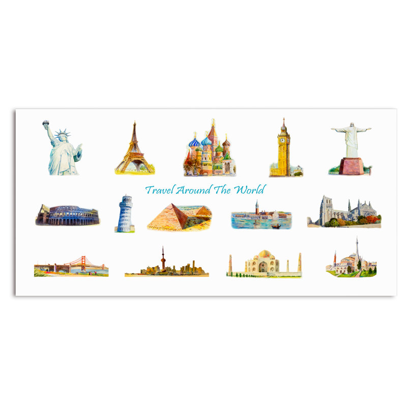 Monuments célèbres du monde V - Impression sur toile, H 8 po x l 12 po x P 1 po, Toile tendue