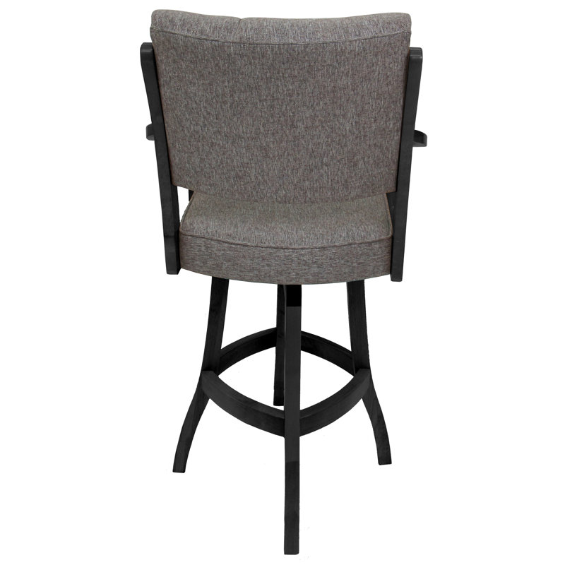 Miriam Swivel Wood Bar Stool, Mojave Gray/Dark Gray, Extra Tall (34" Seat Height)