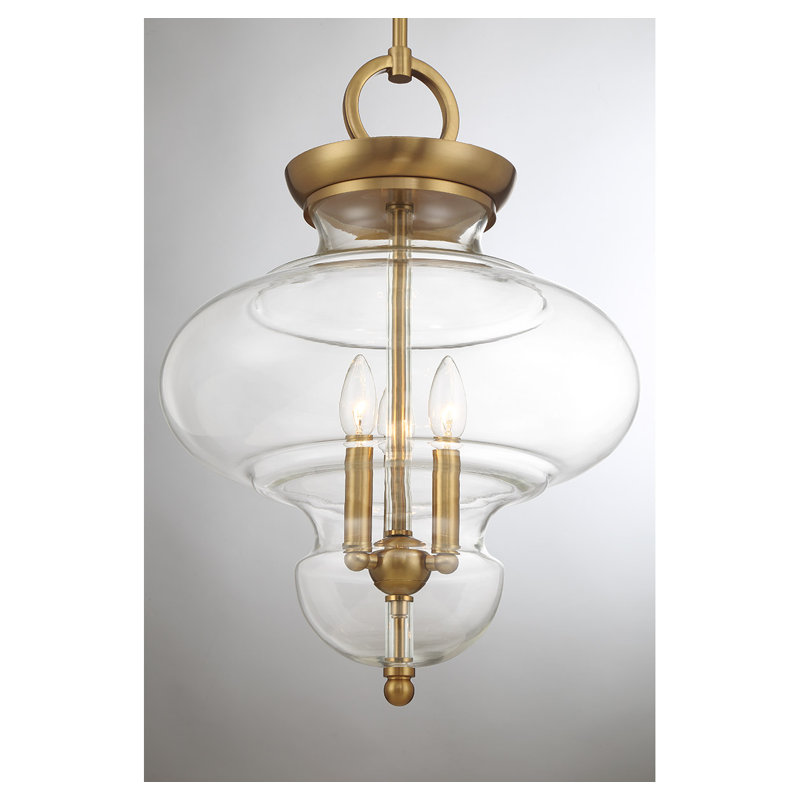 Lakresha 3-Light Pendant in Warm Brass
