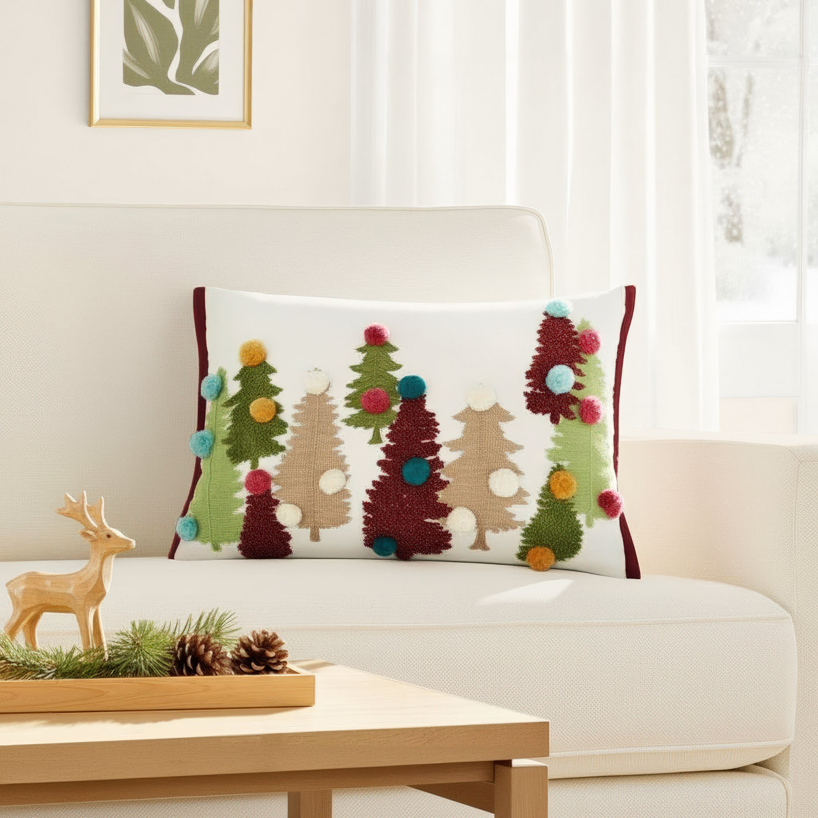 Noelani Collection Cotton Throw Pillow, Down Blend