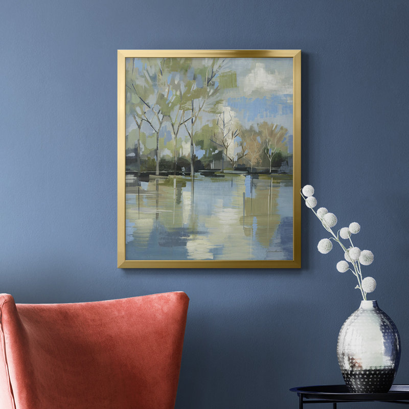 Toile encadrée de qualité supérieure «Enchanted Forest II» - prête à être accrochée, Or, H 24 po x l 20 po