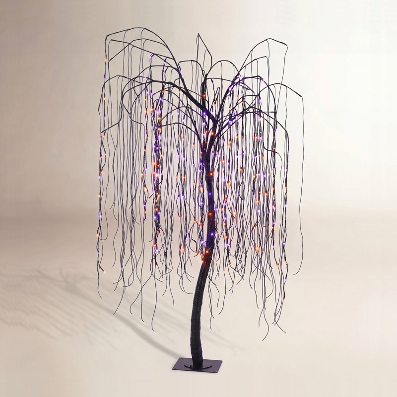 Halloween d'Halloween avec arbres et branches, Orange / mauve