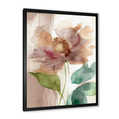 «Pink Watercolor Peony Blossoming IV», reproduction sur toile