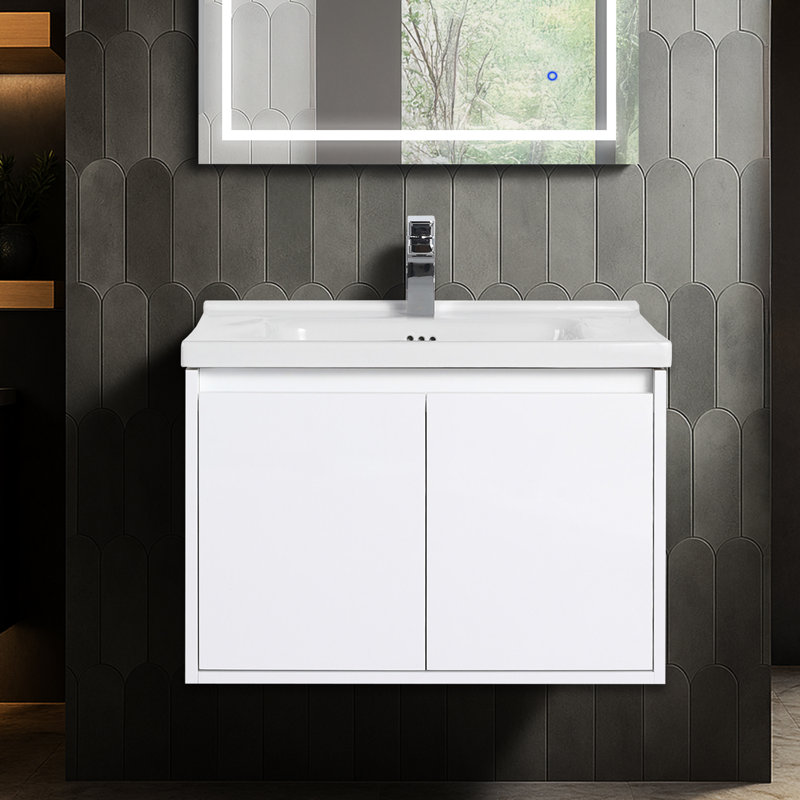 Norwell 28" Floating Bathroom Vanity with Sink – Wall-Mounted Wood Cabinet with Soft-Close Storage for Modern Bathrooms