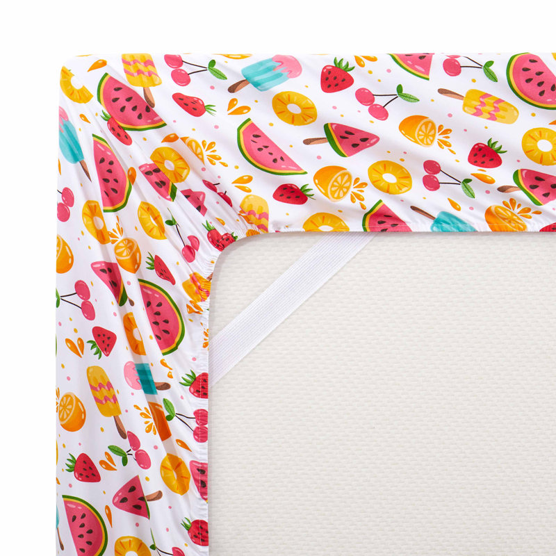 Kids' Printed Bright & Fun Microfiber Sheet Sets, Twin, Fruity Fun