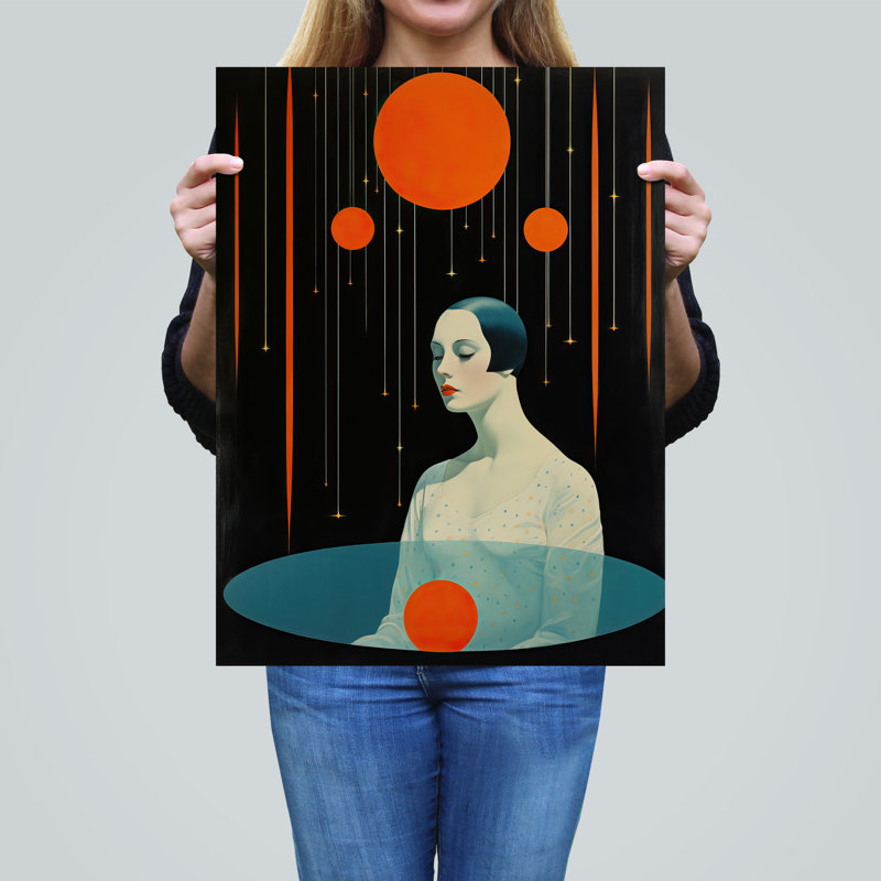 Wall Art Print Transcendental Meditation Orange Living Room