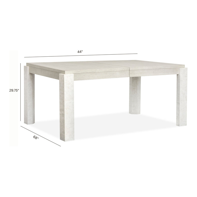 Table de salle à manger extensible rectangulaire avec 6 chaises d'appoint et 2 chaises