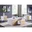 Table basse contemporaine blanche ultra brillante avec tiroirs et tiroirs de style 4 po