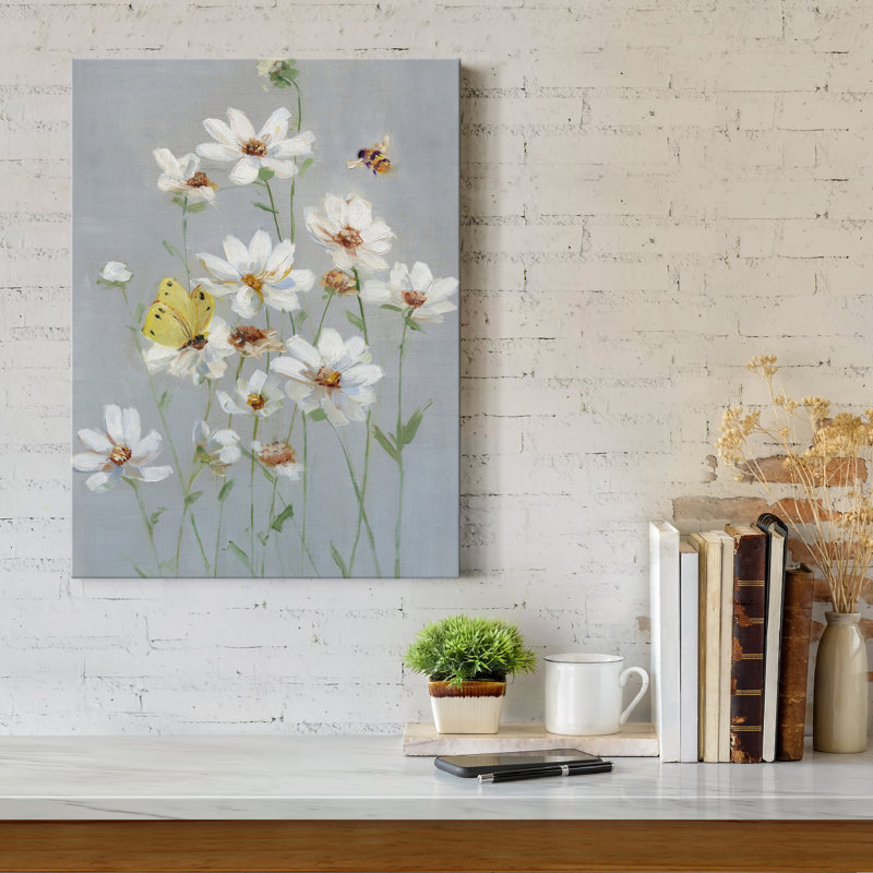 «Gathering Daisies I», reproduction d'art sur toile tendue, H 27 po x l 18 po x P 1 po