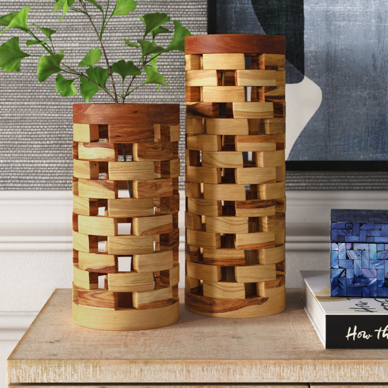 Thalia Handmade Solid Wood Table Vase