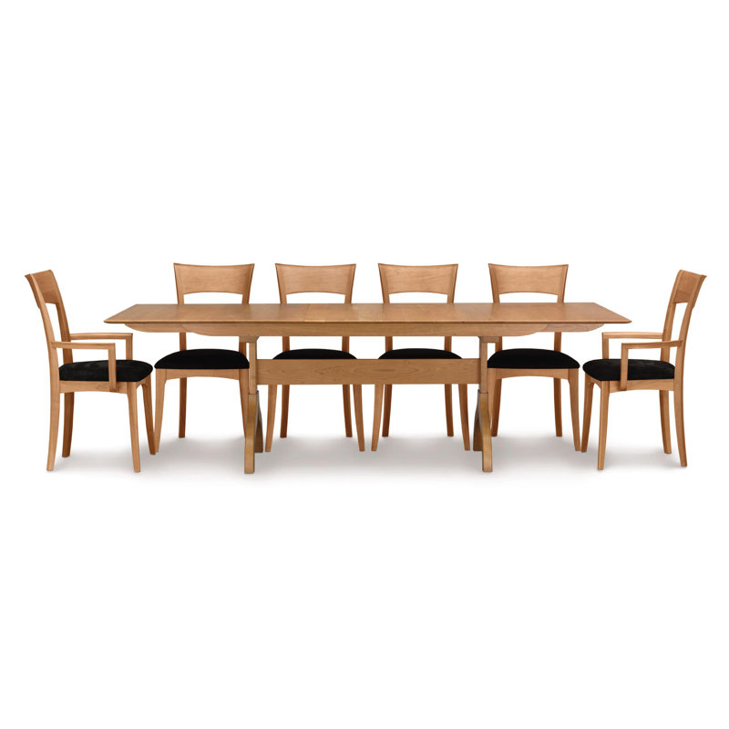 Ingrid Upholstered Dining Chair, Natural Cherry, Onyx Microsuede