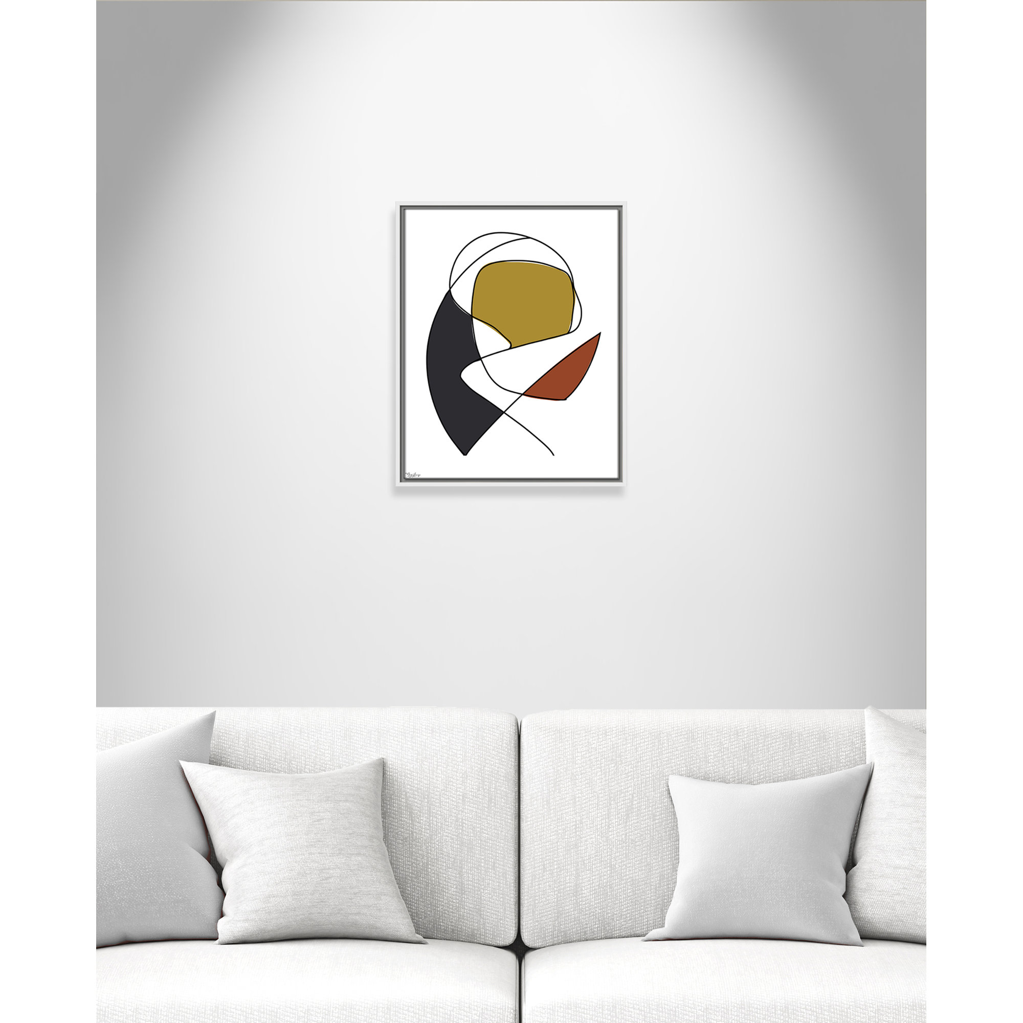 Abstract Tribeca 3, White, 21.5" H x 17.5" W x 2" D