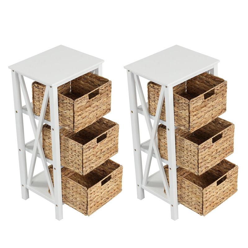 Blodwyn Metal Bedside Table, White