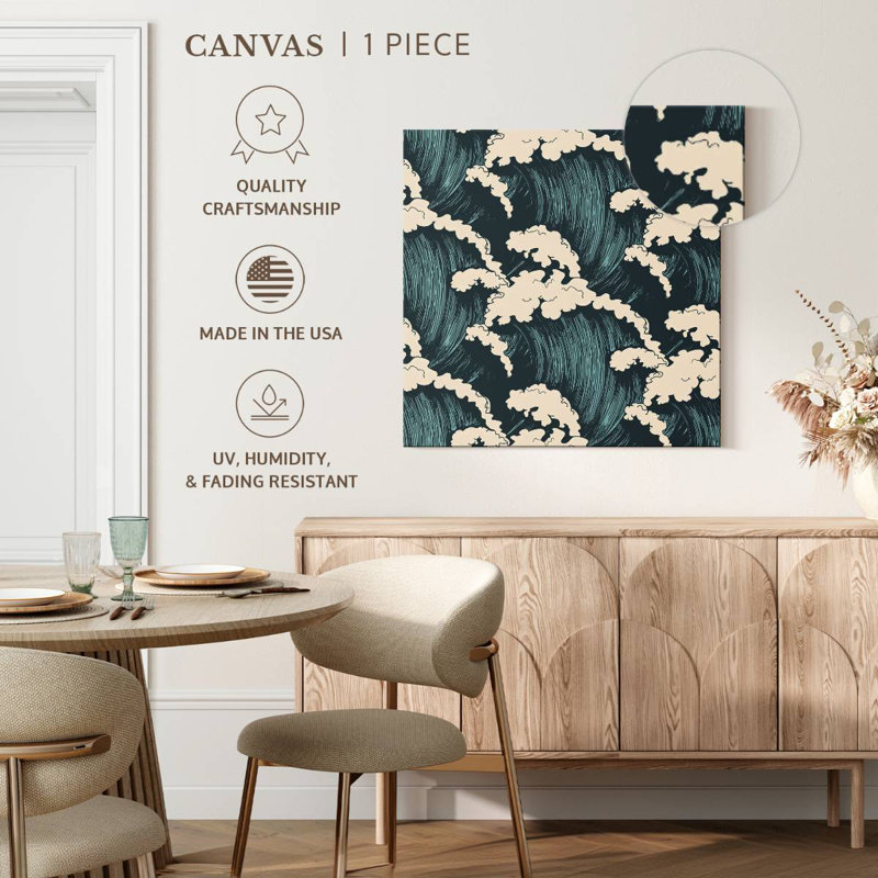 Kerner Waves Seamless Pattern, 16" H x 16" W