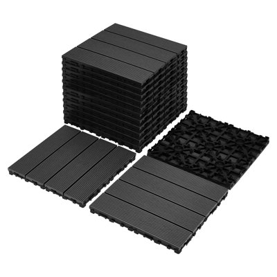 9-Piece Interlocking Deck Tiles, Waterproof Indoor & Outdoor Flooring Tiles for Patio, Balcony, Porch, Backyard, Bedroom & More