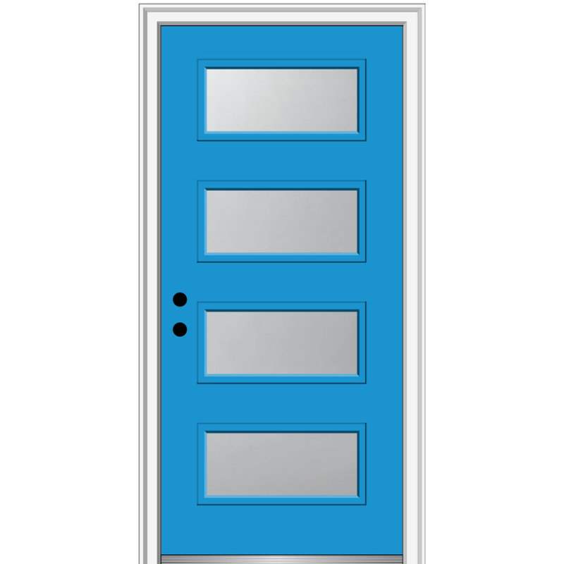 Porte d'entrée pré-suspendue en acier Spotlight, H 80 po x l 32 po x P 1,75po, S'ouvre à gauche vers l'intérieur