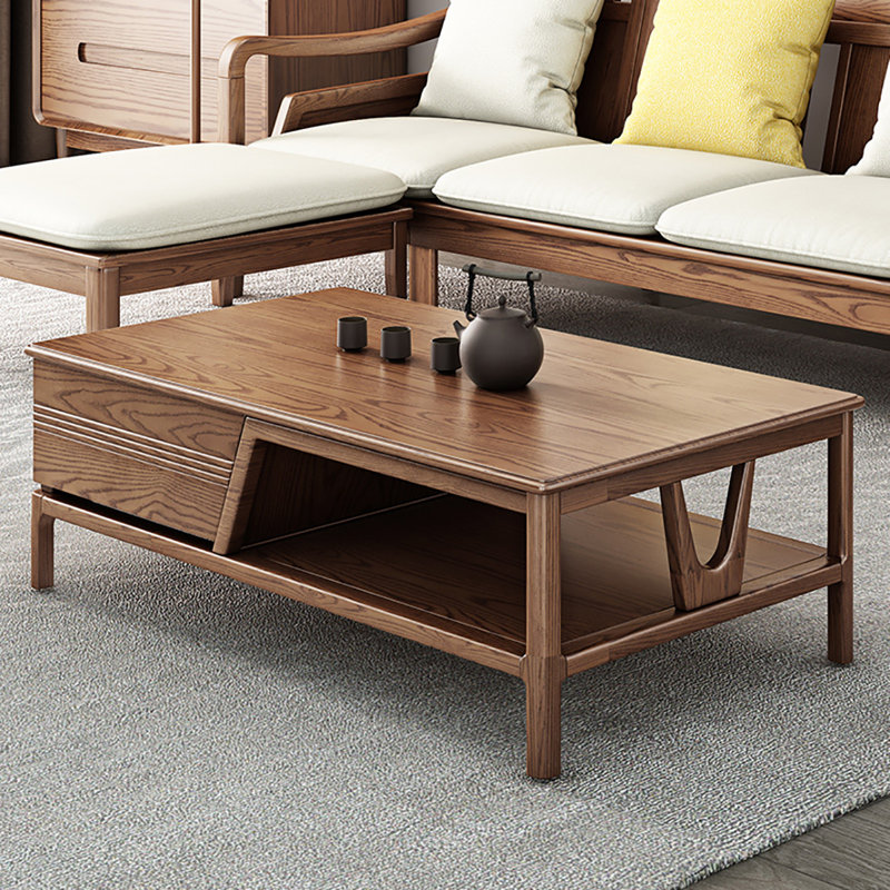 Table basse en bois massif de noyer