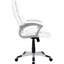 Chaise de bureau blanche réglable avec dossier, fonction pivotante et pieds lisses et flexibles