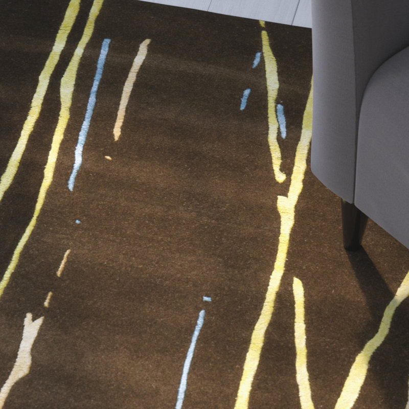 Anduel Hand Tufted Wool Abstract Rug, Rectangle 3'6" x 5'6"