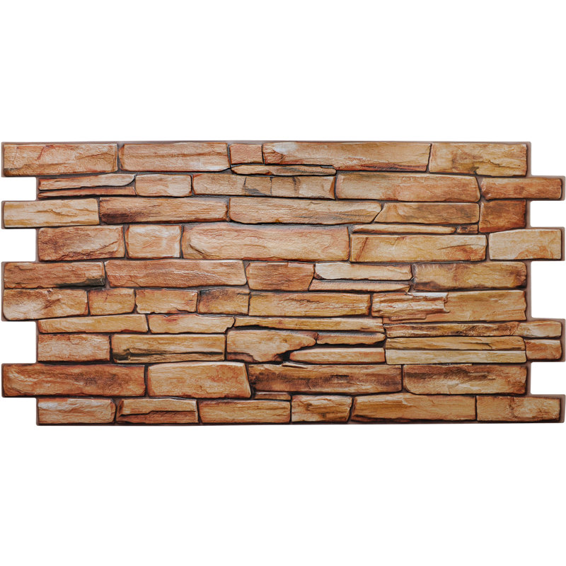 Panneau mural 3D 20 "x 39" (paquet de 5), Brun / rouge