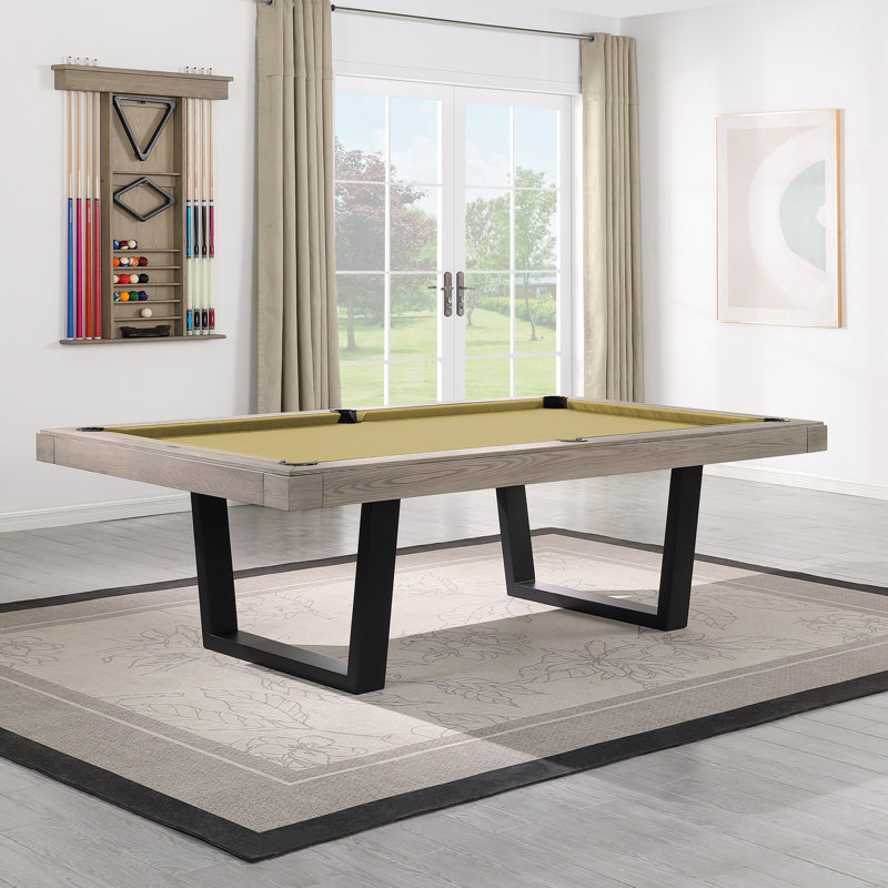 Table de billard en ardoise 8 pieds avec structure en acier Unity, Doré, Gris brossé brossé, Oui