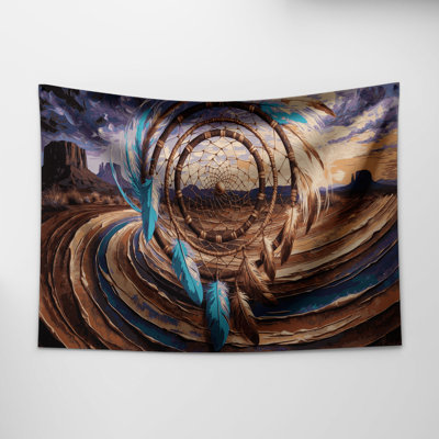 Southwestern Cowboy Native American Inspired Wall Tapestry