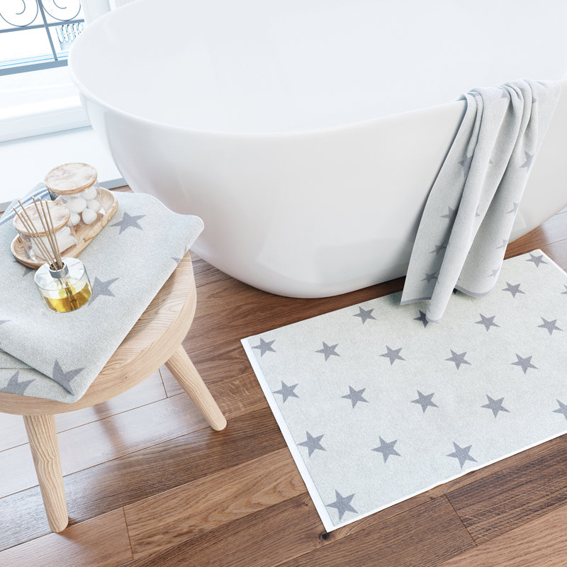 Star Rectangle Bath Mat, Gray