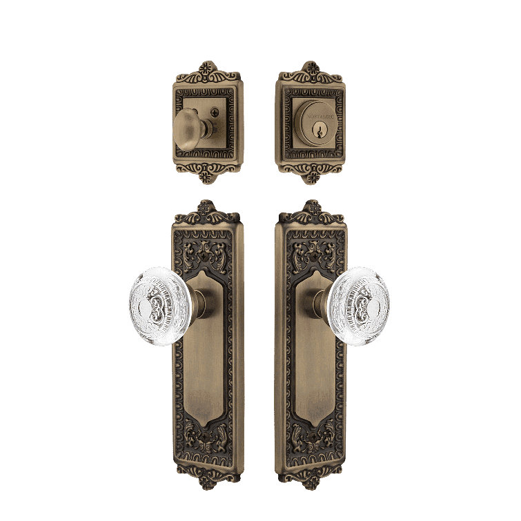 Nostalgic Warehouse Egg & Dart Entry Set with Crystal Egg & Dart Knob