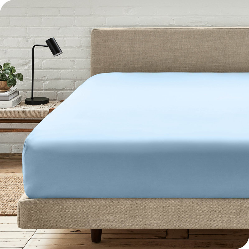 Drap-housse à poches profondes en microfibre ultra-douce, Bleu clair, Drap-housse grand