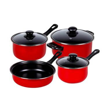  Paula Deen Stainless Steel Red Handle 7-piece Cookware