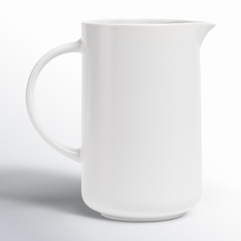 over&back Coupe Stoneware Pitcher, White
