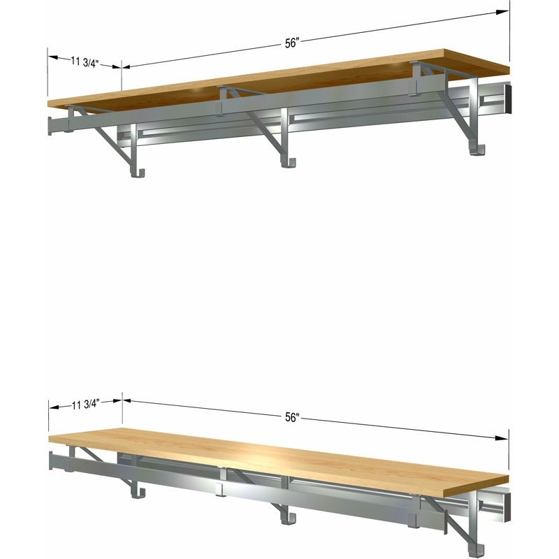 Double Shelf-Hang Closet System, Maple, 8.5"H x 56"W x 11.75"D