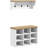 Olessya 2-in-1 Coat Shoe Bench Set, 9 Pair Storage Cabinet Rack with Hall Tree