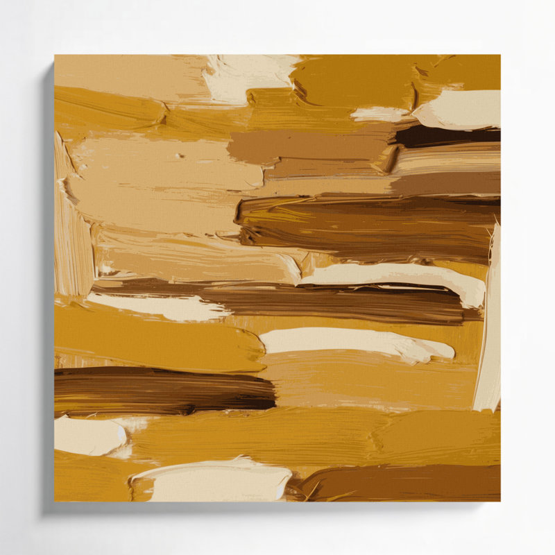 Art mural sur toile néo expressionnisme brun, H 12 po x l 12 po