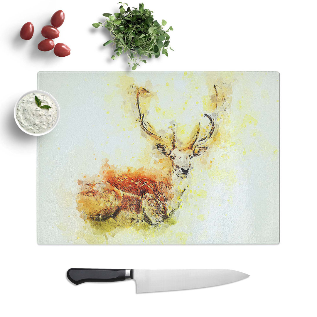 Tempered Glass Stag Deer Chopping Board