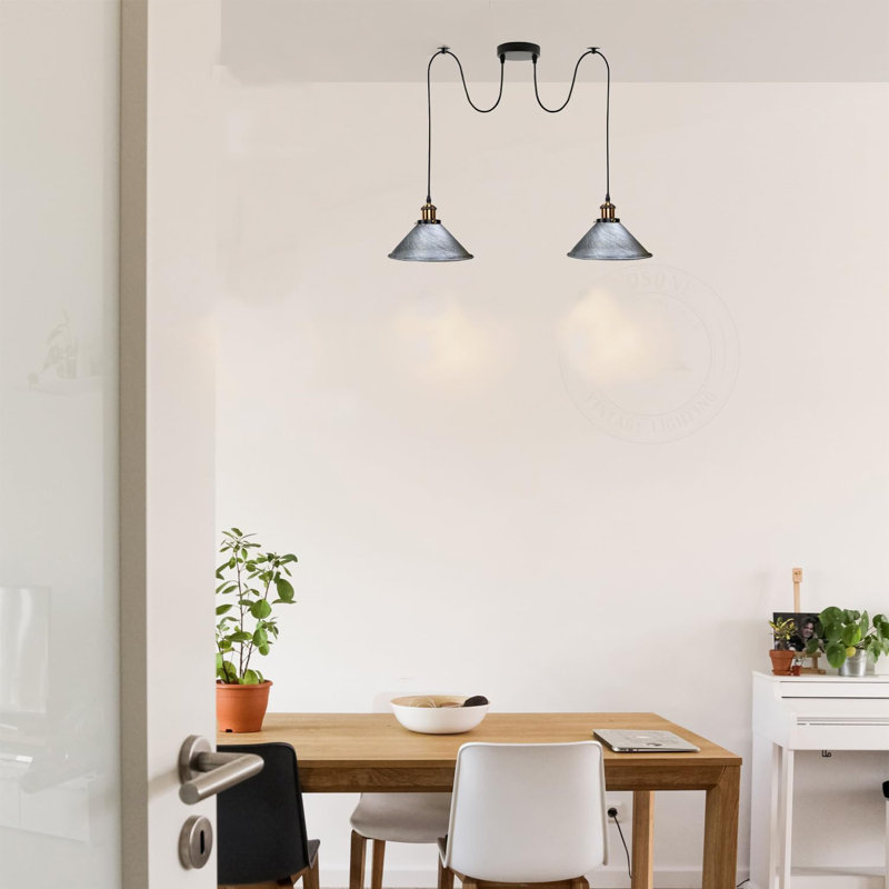 Lofton 2 - Light Gold Cluster Pendant, Brushed Silver