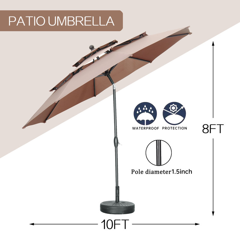 Parasol de marché 10 pi Bantice, Café