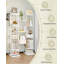 Vertical Shoe Rack, Shoe Shelves, Wood Shoe Organizer for Closet, Entryway, Shoe Tower for Small Spaces, Free Standing, Adjustable, with 2 Hooks-1987207113-1994503925