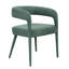 Ensemble de deux chaises d'appoint de salle à manger rembourrées en lin vert