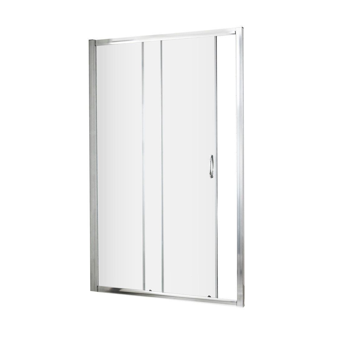 nuie Sliding Shower Door 1000mm Chrome 6mm Toughened Safety Glass - Image 3